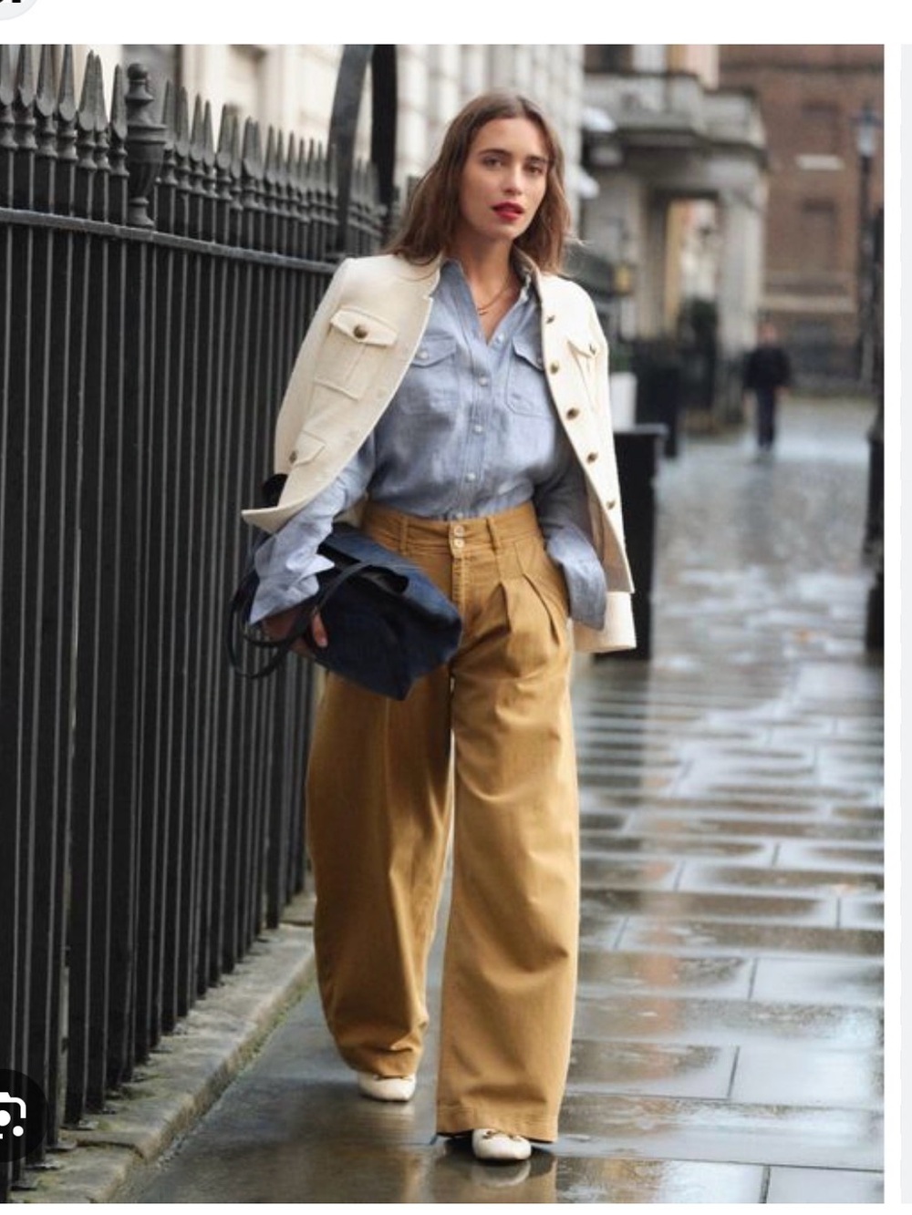 Boden Brompton Wide Leg Pleated Pants in Khaki